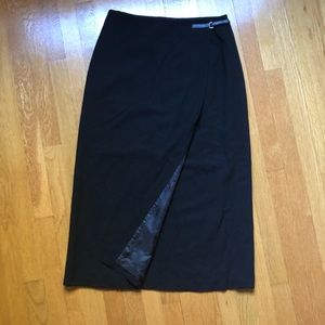 COPY - Chaus Wool wrap skirt with buckle detail.
